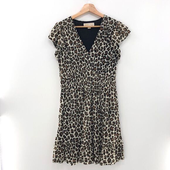 ‎MICHAEL KORS Cheetah Ruffled Print Mini Dress - Picture 2 of 9